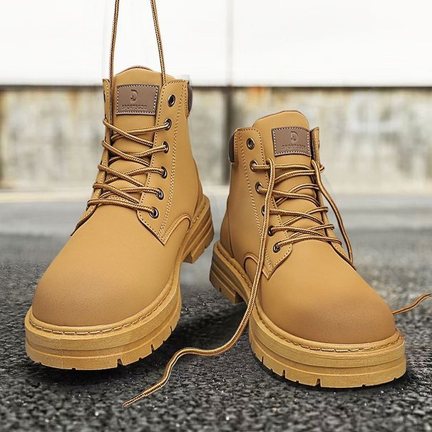 European Warm Series Martin Autumn Men's 2025 New Winter British Style Sports Casual Work Mid-Top Leather Boots Waterproof Trendy Shoes_vogvips.com