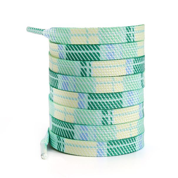 Colorful Flat Shoelaces – Trendy Checkered & Solid Colors (0.8cm Width, 100-160cm Length, For Sneakers & Casual Shoes)_vogvips.com