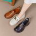Genuine Loafers For Women, Slip-On Flat Versatile British Style Mom Soft Leather Small Shoes, Comfortable Spring And_vogvips.com
