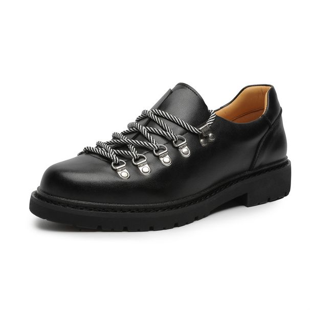 Men's Casual Streetwear Derby Shoes With Thick Sole & Color Blocking Design - Comfortable For Business & Outdoor Wear_vogvips.com