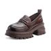 Top Layer Cowhide Loafers Spring And Autumn New Genuine Casual Women S Platform Thick Sole Single Versatile Small_vogvips.com