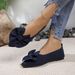 New Plus Size Women's Fly Woven, One Foot Butterfly Bow Casual Breathable Knitted Slimming Pointed Flat Sole Shoes_vogvips.com