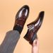 Casual Leather For Men Trendy Business Formal Comfortable Slip-On Solid Color New Style Height Increasing Low Top Men's_vogvips.com