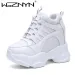 Spring Women Ankle Boots NEW Fashion Winter Ladies Platform Cm High Wedges Leather Casual Shoes Woman Thick Black_vogvips.com