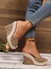 plus Size Women's Fashion Sandals European American Style Wedge Heel One Strap Peep Toe_vogvips.com