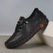 2025 Handmade Stitching Microfiber Leather Mom's Casual Wear Resistant Flat Bottom Single 44 Large Women's Shoes_vogvips.com