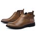European Warm Series Color-Washed Autumn Winter For Men, Chunky Heel, Large Size Men's Shoes, Casual Leather Boots_vogvips.com