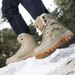 Men's & Women's Winter Hiking Boots With Faux Fur Lining - High Top Snow Boots For Outdoor Trekking, Anti-Slip Rubber Sole Outdoor Hiking Snow Boots_vogvips.com