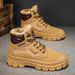 European Warm Series 2025 New Winter Yellow Martin With Fleece Lining, Warm High-top Men's Shoes, Outdoor Sports Non-slip Work Boots_vogvips.com