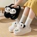 2024 New Autumn Winter Women Cute Cartoon Panda Indoor Warm Couple Plush Cotton Slippers For Men_vogvips.com