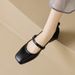 Mary Jane Shoes Women's Skirt Retro Soft Leather Thick Heel Single Shoes Large Size Women's Shoes_vogvips.com
