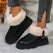 New Oversized Snow Boots For Women, Warm And Plush, Leather, Thick Soled Cotton Shoes_vogvips.com