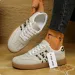 Women's Beige Suede Sneakers With Leopard Print Stripes And Gum Sole Daily Outft_vogvips.com