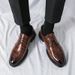 Men's Low-top Casual Leather Shoes Retro Trend Lace-up Small Black Shoes To Wear Fashion Business Dress Shoes_vogvips.com