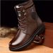 European Warm Series Autumn Winter Cotton Shoes Military Men's Martin Mid-Calf Combat Boots Business_vogvips.com