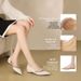 Da Yao Women's Rhinestone Pointed Toe Shoes Wheat Ear Series Side Cutout Inner Wedge Heel Low Mouth Summer Size 26 Women's Ballet Flats_vogvips.com