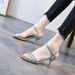 Women's Genuine Leather Summer New Open-Toe Stiletto Fashion Versatile Rhinestone Elegant Sexy High Heels_vogvips.com