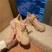 Brand Trendy D Dad For Women Liu Wen Same Style Platform Height Increasing Thick Sole Sports Casual Apricot Single_vogvips.com