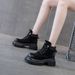 European Station Martin Boots Women's Sole Retro Short Boots Cow Cashmere Matte Leather Big Head Medium Tube Tooling Boots_vogvips.com