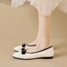 Flat Single Shoes Female Summer Shallow Mouth Fairy Style With Skirt Soft Leather Beanie Shoes Large Size Women's Shoes_vogvips.com
