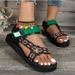Platform Platform With Color-matching Velcro Sandals For Women Beach Shoes Plus Size Shoes_vogvips.com