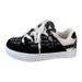 Men's INS Trend Couple Bread Black And White Suede Canvas Patchwork Unisex Casual Skate Shoes Sneakers_vogvips.com