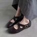 2025 Spring And Autumn New Fashionable Round Head Cross Banded Ballet For Women Comfortable Flat Bottom Shallow Mouth_vogvips.com