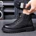 European Warm Series 2025 Autumn Winter New With Fleece Lining, Warm High-top Cotton Shoes, Black Fashionable Men's Martin Boots_vogvips.com