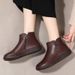 Genuine Leather Retro Wool Cotton 2020 Winter New Warm Mom Short Boots Large Size Cowhide Sole Middle-aged Women's Shoes_vogvips.com