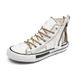 Canvas For Women Spring And Autumn Season New Student Classic Zipper Casual Versatile High Top Canvas White Board_vogvips.com