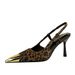 2629-A1 Leopard Print Shoes With Thin Heels Metal Pointed Tips, Featuring Rear Hanging Strap And A Banquet High-heeled_vogvips.com
