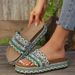 Ethnic Style Women's Platform Slippers With Rivets Rope Plus Size Cork Beach Slippers PU Upper European American Style_vogvips.com