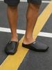 Men's New Vintage Style Solid Color Casual Slip-On Shoes For Teenagers, Thick-Soled Square-Toe Splash-Proof Eva One-Piece Flat Clogs, Fishing Shoes_vogvips.com
