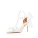 Women's Shoes Classic Style Elegant Pearl Accent Pointed-Toe High Heels For Women - Stylish & Comfortable Dress Shoes With Bow Detail_vogvips.com