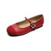 Silver Single Shoes Women's Flat French One-word Strap Ballet With Skirt Mary Jane Women's Shoes_vogvips.com