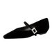 3686-K95 French-style Fashionable Women's With Rhinestone Buckle, Pointed Toe, Shallow Wedge Heel, Comfortable_vogvips.com
