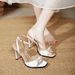 Peep Toe Sandals Stiletto Sexy 2025 New Summer Pink Bowknot Strap High Heels Women Shoes_vogvips.com