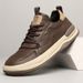Men's Sneakers Breathable Leather Casual Fashion White Shoes Trendy Lace-up Walking Sneaker Comfortable Lightweight Soft Classic_vogvips.com