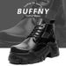 Men's Commuter Big Head Casual Leather Shoes, High Sense Of Heightening, Round Head Martin Boots_vogvips.com