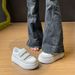 Minimalist White Canvas Sneakers - Street Style Shoes (Breathable & Comfortable, Everyday Wear) - BK6906_vogvips.com