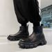 Men's Mid-top White High-top Leather Boots Thick Soled Leather Boots_vogvips.com