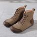 2025 Autumn Winter New Short Boots Retro Forest Round Toe Patchwork Ethnic Style Top Layer Cowhide Women's Shoes_vogvips.com