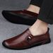 Men's Casual Leather Shoes Casual Shoes Soft-soled Lazy Beanie Shoes Men's Dad Shoes_vogvips.com