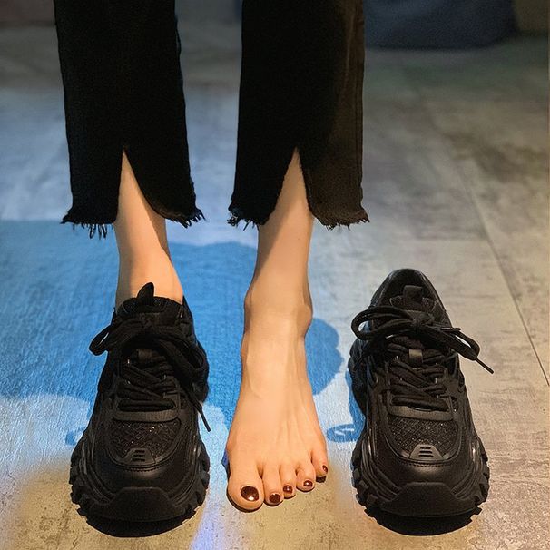 Summer New Style Fashion Thick Bottom Daddy Casual Sports Single Round Toe Lace Up Women S Shoes Wholesale_vogvips.com