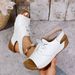 European And American Roman Style Strappy Peep-toe Sandals - New Summer Collection, Chunky Sole, Slip-on, Round Toe, Open Toe, Velcro Beach Sandals_vogvips.com