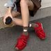 2025 Autumn New Full Cowhide Korean Retro Versatile Casual Sports Flat Shoes Women's Trendy Shoes_vogvips.com