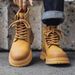 Martin Boots Men's Tooling Mountaineering Boots High-top Thick-soled Heightening Rhubarb Boots Locomotive Leather Boots_vogvips.com