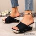 Cross-border Plus-size Wedge Heel Cross-strap For Women, 2025 Summer New Model, Women's Velcro Sandals In Stock,_vogvips.com