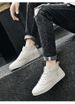 Men's Shoes Medium Top Board Shoes White Shoes Casual Shoes Sports Shoes Men's Medium Tube Handmade Short Boots_vogvips.com