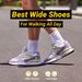 FitVille Women' Walking Wide Width Sneaker For Flat Foot Plantar Faciiti Heel Pain Relief Lightweight Anti-lip_vogvips.com